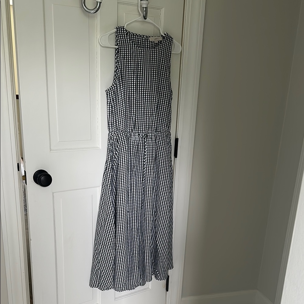 Sleeveless Black and White Gingham Checkered Dress